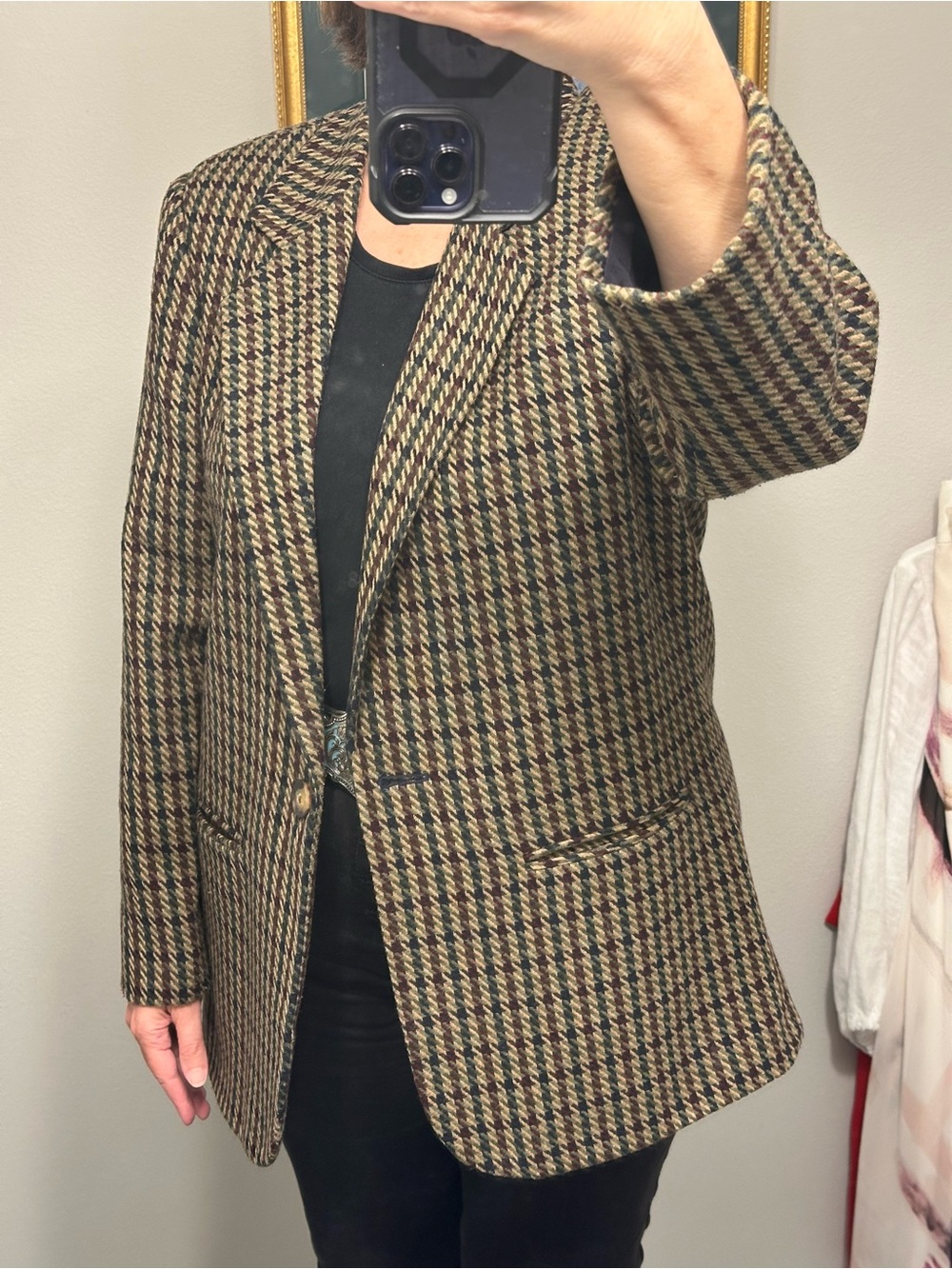 Sag Harbor Brown & Black Houndstooth Women's Blazer size 12 - Picture 7 of 9